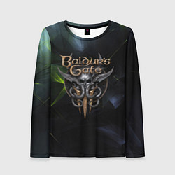 Женский лонгслив Baldurs Gate 3 logo dark green
