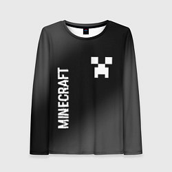 Лонгслив женский Minecraft glitch на темном фоне: надпись, символ, цвет: 3D-принт