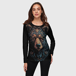Лонгслив женский Медведь из узоров, цвет: 3D-принт — фото 2