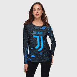 Лонгслив женский Juventus blue logo, цвет: 3D-принт — фото 2