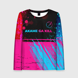 Лонгслив женский Akame ga Kill - neon gradient: символ сверху, цвет: 3D-принт