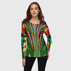 Лонгслив женский Зеленые прожилки, цвет: 3D-принт — фото 2