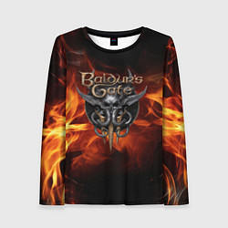 Лонгслив женский Baldurs Gate 3 fire logo, цвет: 3D-принт