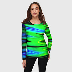 Лонгслив женский Green blut geometry, цвет: 3D-принт — фото 2