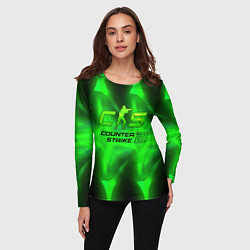 Лонгслив женский Counter strike 2 green logo, цвет: 3D-принт — фото 2