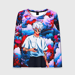 Лонгслив женский Красавец Сатору Годжо - Магическая битва, цвет: 3D-принт