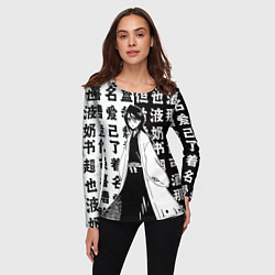 Лонгслив женский Рукия и иероглифы - Блич, цвет: 3D-принт — фото 2