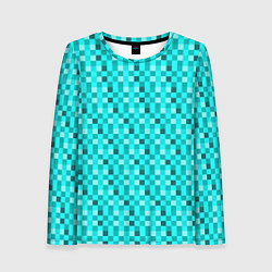 Лонгслив женский Пиксели цвета алмаза, цвет: 3D-принт