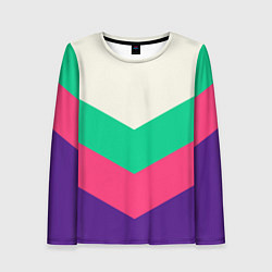 Лонгслив женский Ломаные полосы в стиле СССР, цвет: 3D-принт