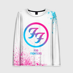 Лонгслив женский Foo Fighters neon gradient style, цвет: 3D-принт