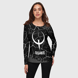 Лонгслив женский Quake glitch на темном фоне, цвет: 3D-принт — фото 2