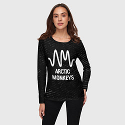 Лонгслив женский Arctic Monkeys glitch на темном фоне, цвет: 3D-принт — фото 2