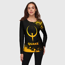 Лонгслив женский Quake - gold gradient, цвет: 3D-принт — фото 2