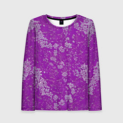 Женский лонгслив Белые лепестки на розовом фоне