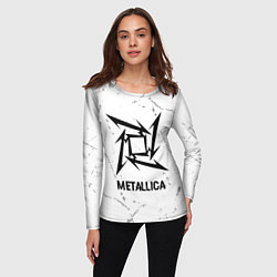 Лонгслив женский Metallica glitch на светлом фоне, цвет: 3D-принт — фото 2