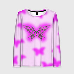 Лонгслив женский Y2K purple butterfly, цвет: 3D-принт