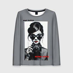 Лонгслив женский High fashion retro style, цвет: 3D-принт