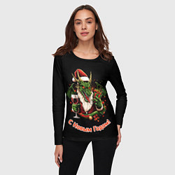 Лонгслив женский Дракон Мороз, цвет: 3D-принт — фото 2