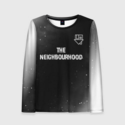 Лонгслив женский The Neighbourhood glitch на темном фоне посередине, цвет: 3D-принт