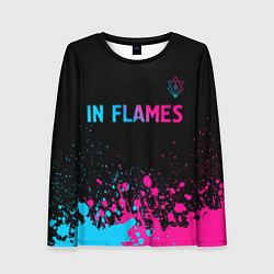 Женский лонгслив In Flames - neon gradient посередине