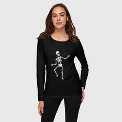 Лонгслив женский Скелет disco, цвет: 3D-принт — фото 2