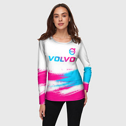 Лонгслив женский Volvo neon gradient style посередине, цвет: 3D-принт — фото 2