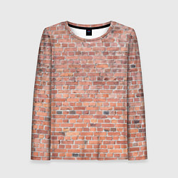 Лонгслив женский Кирпичная стена узор, цвет: 3D-принт