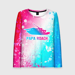 Лонгслив женский Papa Roach neon gradient style, цвет: 3D-принт