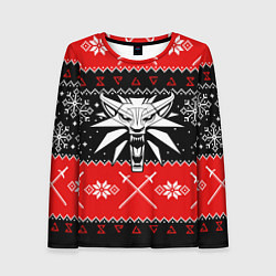 Лонгслив женский The Witcher christmas sweater, цвет: 3D-принт