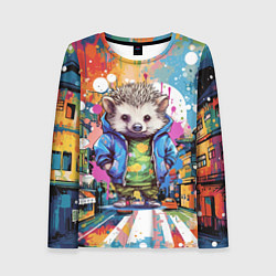 Лонгслив женский Городской ёжик, цвет: 3D-принт