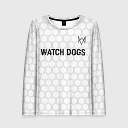 Лонгслив женский Watch Dogs glitch на светлом фоне посередине, цвет: 3D-принт