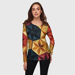 Лонгслив женский Ромбовое вдохновение, цвет: 3D-принт — фото 2