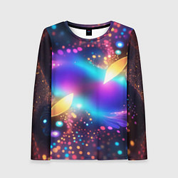Лонгслив женский Абстрактный розово синий фрактал, цвет: 3D-принт