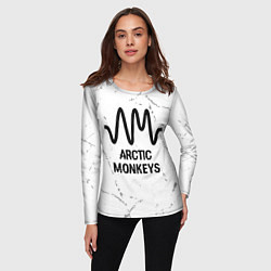 Лонгслив женский Arctic Monkeys glitch на светлом фоне, цвет: 3D-принт — фото 2