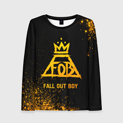 Лонгслив женский Fall Out Boy - gold gradient, цвет: 3D-принт