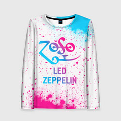 Лонгслив женский Led Zeppelin neon gradient style, цвет: 3D-принт