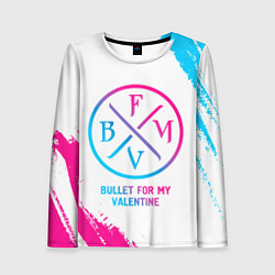 Лонгслив женский Bullet For My Valentine neon gradient style, цвет: 3D-принт