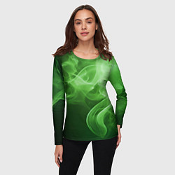 Лонгслив женский Зеленый дым, цвет: 3D-принт — фото 2