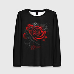 Лонгслив женский Алая роза, цвет: 3D-принт