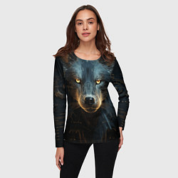 Лонгслив женский Волк арт-портрет, цвет: 3D-принт — фото 2