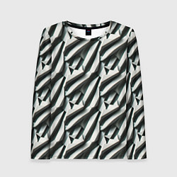 Лонгслив женский Вертикальные полосы, цвет: 3D-принт