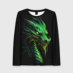 Женский лонгслив Зеленый дракон иллюстрация