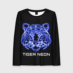 Женский лонгслив Tiger neon art