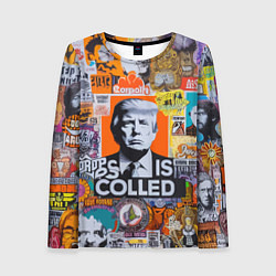 Лонгслив женский Donald Trump - american сollage, цвет: 3D-принт