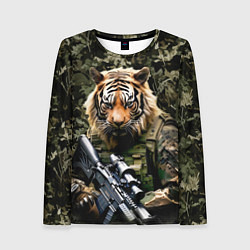 Лонгслив женский Тиер солдат спецназа, цвет: 3D-принт