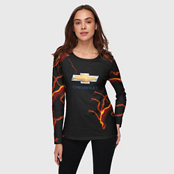 Лонгслив женский Chevrolet лого шторм, цвет: 3D-принт — фото 2