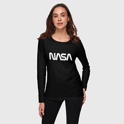 Лонгслив женский NASA space logo, цвет: 3D-принт — фото 2
