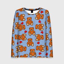 Женский лонгслив Игрушки мишки и сердца