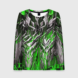 Женский лонгслив Острый металл зелёный