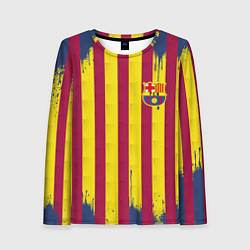 Лонгслив женский Полосатые цвета футбольного клуба Барселона, цвет: 3D-принт